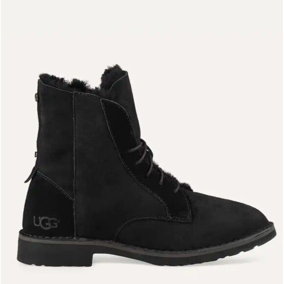UGG Quincy Boot In Black Suede Sz 6 New - Picture 1 of 12